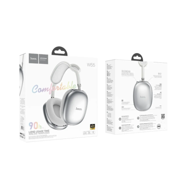 Безпровідні повнорозмірні навушники Hoco W55 Silver Stereo Bluetooth Headphones, сірі