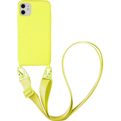 Чохол накладка Soft Silicone Crossbody iPhone 11 Жовта (Flash)