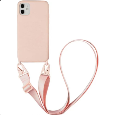 Чохол накладка Soft Silicone Crossbody iPhone 11 Рожевий Пісок