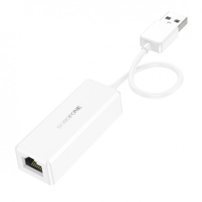 Кабель BOROFONE DH7 Ricco USB-A ethernet adapter Білий