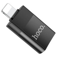 Перехідник адаптер Hoco OTG UA17 Lightning to USB Чорний