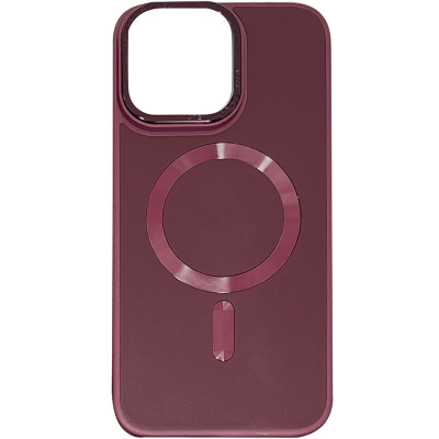 Чохол накладка Bonbon Leather MagSafe iPhone 12/12 Pro Бордо/Plum