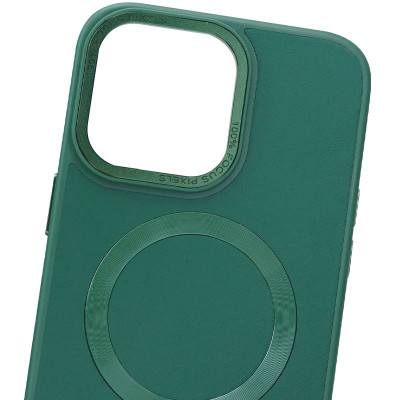 Чохол накладка Bonbon Leather MagSafe iPhone 12/12 Pro Зелена/ Pine Green