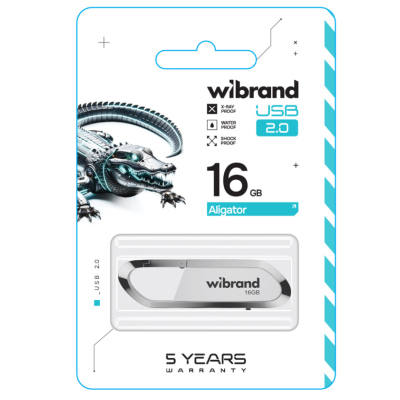 Флеш пам'ять USB 16Gb Wibrand Aligator USB 2.0 Біла