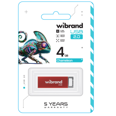 Флеш пам'ять USB 4Gb Wibrand Chameleon USB 2.0 Червона