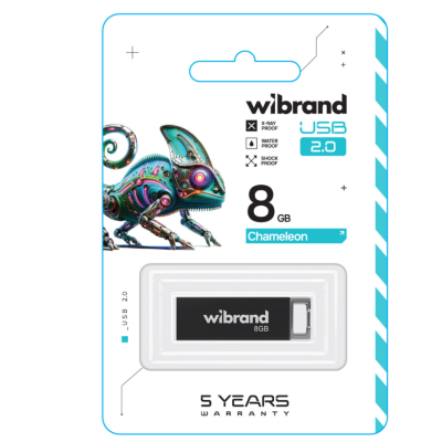 Флеш пам\'ять USB 8Gb Wibrand Chameleon USB 2.0 Чорна