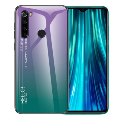 Чехол накладка Glass Gradient HELLO Xiaomi Mi 9 Lite Фиолетовая