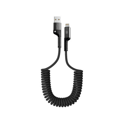 Кабель дата ArmorStandart AR17 spiral USB-A to Lightning 2.4A 1м Чорний (ARM59391)