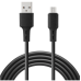 Кабель Braid MicroUSB 1м Чорний