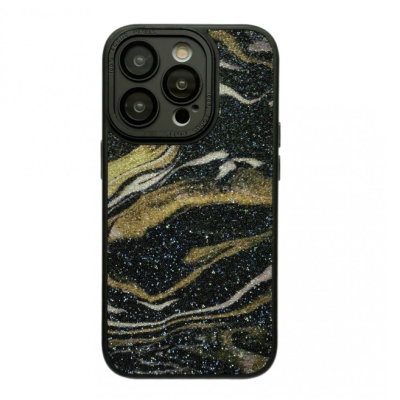 Чохол накладка Glitter Marble iPhone 11 Чорна