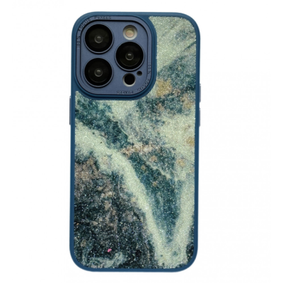 Чохол накладка Glitter Marble iPhone 11 Синя