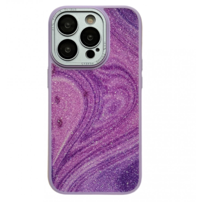 Чохол накладка Glitter Marble iPhone 14 Pro Max Бузкова