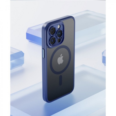 Чохол накладка Rock Guard MagSafe iPhone 16 Pro Max Синя (Antidrop Lens) titanium Blue