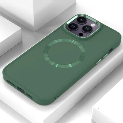 Чохол накладка Bonbon Metal MagSafe iPhone 14 Pro Max Зелена / Pine Green