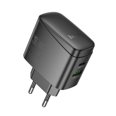 Мережевий зарядний пристрій Hoco CS63A PD65W 1USB-C+1USB-A Чорний