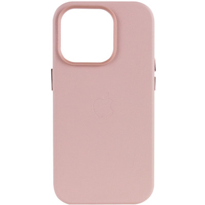 Чохол накладка Leather Case with MagSafe iPhone 13 Pro Max Рожевий пісок/Pink sand (AA+)