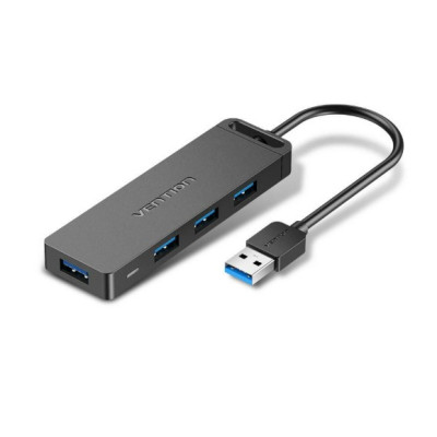 USB хаб Vention 4-port USB3.0 Black, Чорний