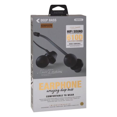 Провідні вакуумні навушники Remax RM-610D Earphone Silver, сірий