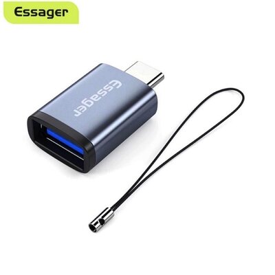 Перехідник OTG Essager Soray USB to Type-C Cірий